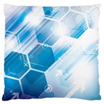 Hexagon Euclidean Vector Gradient Del  Blue Color Science And Technology Large Cushion Case (One Side) Front