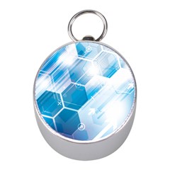 Hexagon Euclidean Vector Gradient Del  Blue Color Science And Technology Mini Silver Compasses by Wegoenart