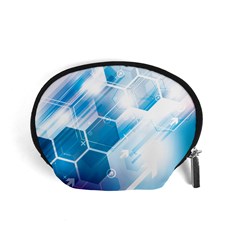 Hexagon Euclidean Vector Gradient Del  Blue Color Science And Technology Accessory Pouch (small) by Wegoenart