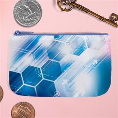 Hexagon Euclidean Vector Gradient Del  Blue Color Science And Technology Large Coin Purse by Wegoenart