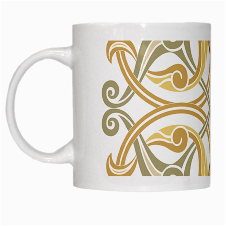 Arabesque Ornament Islamic Art Stencil Drawing White Mugs