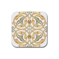 Arabesque Ornament Islamic Art Stencil Drawing Rubber Coaster (square)  by Wegoenart