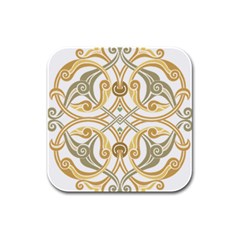 Arabesque Ornament Islamic Art Stencil Drawing Rubber Square Coaster (4 Pack)  by Wegoenart