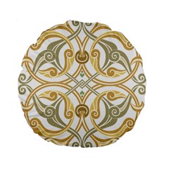 Arabesque Ornament Islamic Art Stencil Drawing Standard 15  Premium Flano Round Cushions by Wegoenart