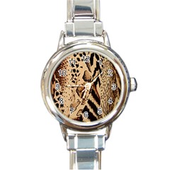 Animal Pattern Design Print Texture Round Italian Charm Watch by Wegoenart