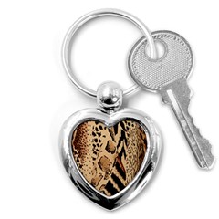 Animal Pattern Design Print Texture Key Chains (heart)  by Wegoenart