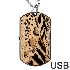 Animal Pattern Design Print Texture Dog Tag Usb Flash (one Side) by Wegoenart