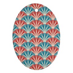 Seamless Patter Peacock Feathers Ornament (oval) by Wegoenart