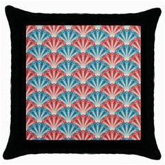 Seamless Patter Peacock Feathers Throw Pillow Case (black) by Wegoenart