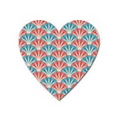 Seamless Patter Peacock Feathers Heart Magnet