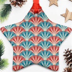 Seamless Patter Peacock Feathers Star Ornament (two Sides) by Wegoenart