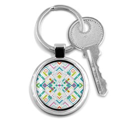 Graphic Design Geometry Shape Pattern Geometric Key Chains (round)  by Wegoenart