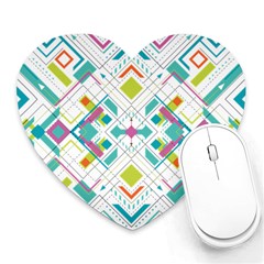 Graphic Design Geometry Shape Pattern Geometric Heart Mousepads by Wegoenart