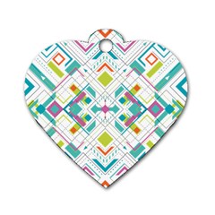 Graphic Design Geometry Shape Pattern Geometric Dog Tag Heart (two Sides) by Wegoenart