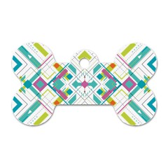 Graphic Design Geometry Shape Pattern Geometric Dog Tag Bone (two Sides) by Wegoenart