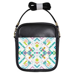 Graphic Design Geometry Shape Pattern Geometric Girls Sling Bag by Wegoenart