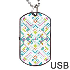 Graphic Design Geometry Shape Pattern Geometric Dog Tag Usb Flash (two Sides) by Wegoenart