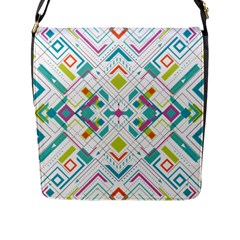 Graphic Design Geometry Shape Pattern Geometric Flap Closure Messenger Bag (l) by Wegoenart