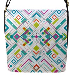 Graphic Design Geometry Shape Pattern Geometric Flap Closure Messenger Bag (s) by Wegoenart