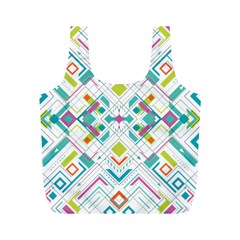 Graphic Design Geometry Shape Pattern Geometric Full Print Recycle Bag (m) by Wegoenart