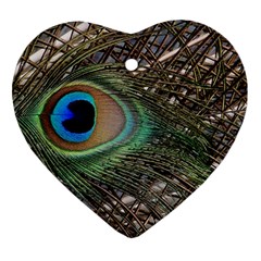 Peacock Tail Feathers Ornament (heart) by Wegoenart