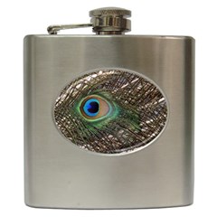 Peacock Tail Feathers Hip Flask (6 Oz) by Wegoenart