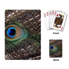 Peacock Tail Feathers Playing Cards Single Design by Wegoenart