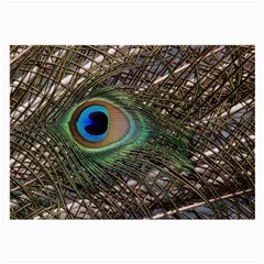 Peacock Tail Feathers Large Glasses Cloth (2-side) by Wegoenart