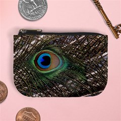 Peacock Tail Feathers Mini Coin Purse by Wegoenart