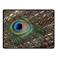 Peacock Tail Feathers Fleece Blanket (small) by Wegoenart