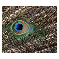 Peacock Tail Feathers Double Sided Flano Blanket (small)  by Wegoenart