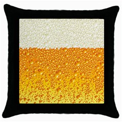 Bubble Beer Throw Pillow Case (black) by Wegoenart