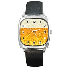 Bubble Beer Square Metal Watch by Wegoenart