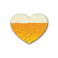 Bubble Beer Rubber Coaster (heart)  by Wegoenart