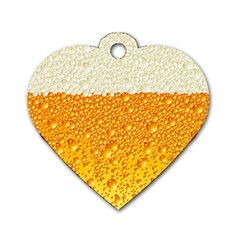 Bubble Beer Dog Tag Heart (two Sides) by Wegoenart