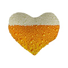 Bubble Beer Standard 16  Premium Flano Heart Shape Cushions by Wegoenart