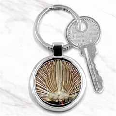 Peacock Wheel Bird Nature Key Chains (round)  by Wegoenart