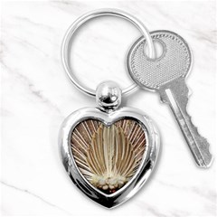 Peacock Wheel Bird Nature Key Chains (heart)  by Wegoenart