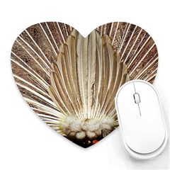 Peacock Wheel Bird Nature Heart Mousepads by Wegoenart