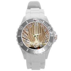 Peacock Wheel Bird Nature Round Plastic Sport Watch (l) by Wegoenart