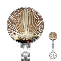 Peacock Wheel Bird Nature Stainless Steel Nurses Watch by Wegoenart