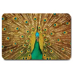 Peacock Feather Bird Peafowl Large Doormat  by Wegoenart