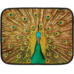 Peacock Feather Bird Peafowl Double Sided Fleece Blanket (mini)  by Wegoenart