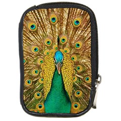 Peacock Feather Bird Peafowl Compact Camera Leather Case by Wegoenart