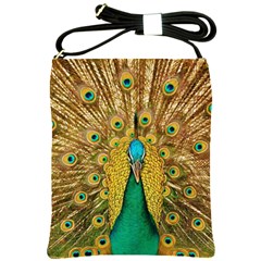 Peacock Feather Bird Peafowl Shoulder Sling Bag by Wegoenart