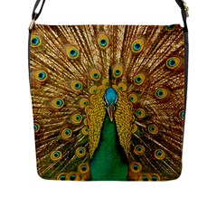 Peacock Feather Bird Peafowl Flap Closure Messenger Bag (l) by Wegoenart