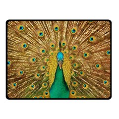 Peacock Feather Bird Peafowl Double Sided Fleece Blanket (small)  by Wegoenart