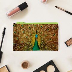 Peacock Feather Bird Peafowl Cosmetic Bag (xs) by Wegoenart