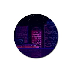 Christmas Skyline Skyscraper Rubber Round Coaster (4 Pack)  by Wegoenart