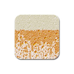 Beer Head Foam Cool Rubber Square Coaster (4 Pack)  by Wegoenart